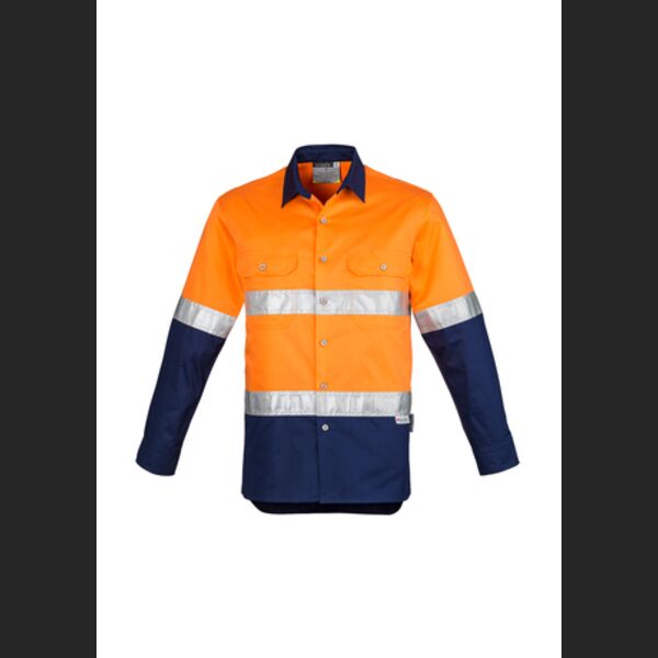 Mens Hi Vis Spliced Industrial Shirt - Hoop Taped Thumbnail