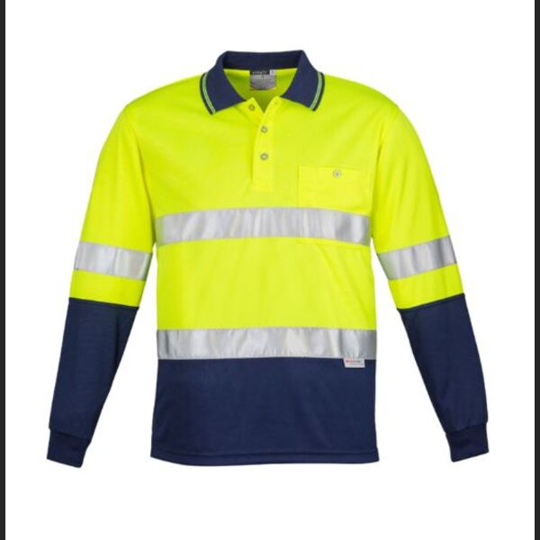 Mens Hi Vis Spliced Polo - L/S Hoop Taped Thumbnail