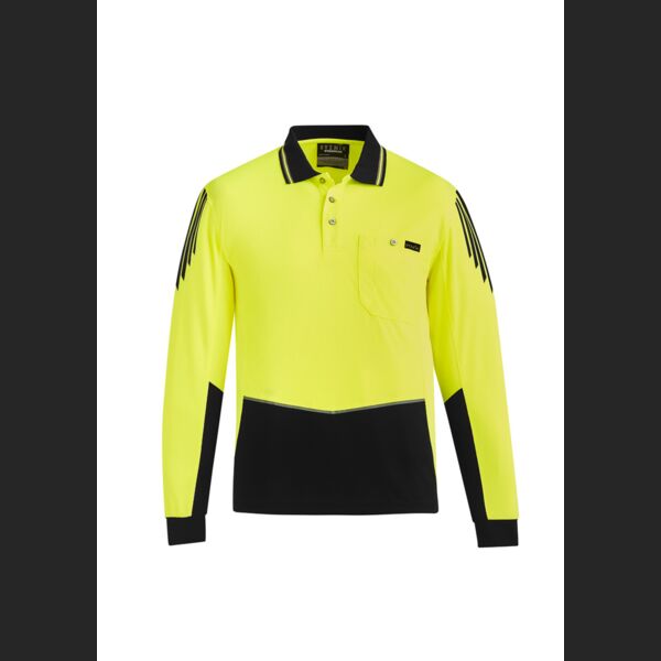 Mens Hi Vis Flux Long Sleeve Polo Thumbnail