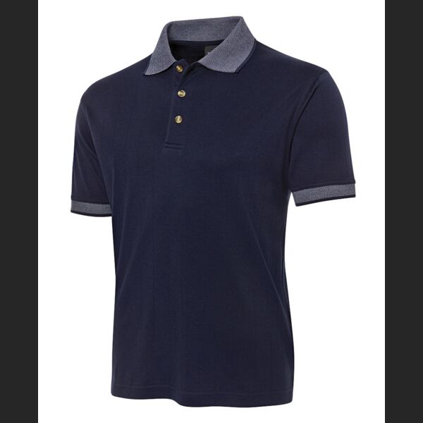 JB's WEAR Drop Needle Polo Navy/White  Thumbnail