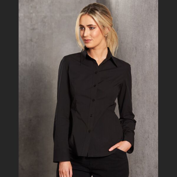 Women's Cotton/Poly Stretch Long Sleeve Shirt Thumbnail