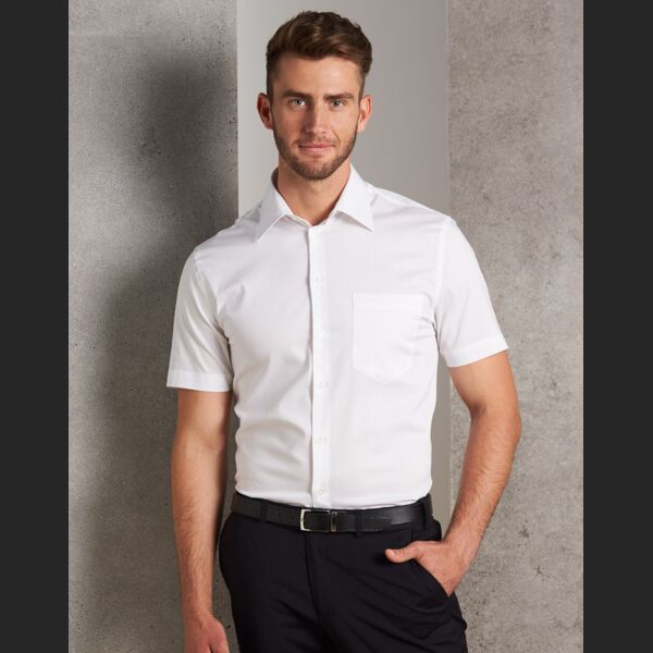 WINNING SPIRIT Men's Cotton/Poly Stretch Short Sleeve Shirt Thumbnail